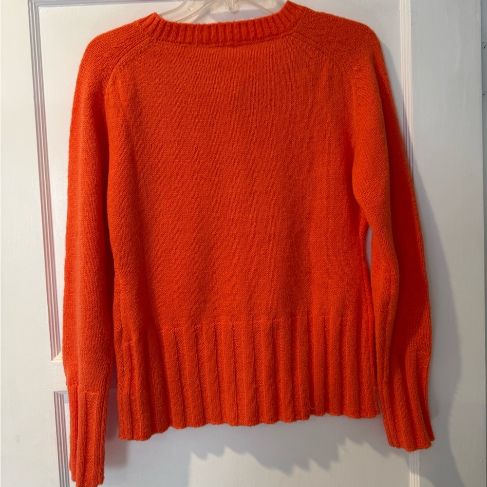 Orange Button-Up Women's Sweater - Picture 2 of 3